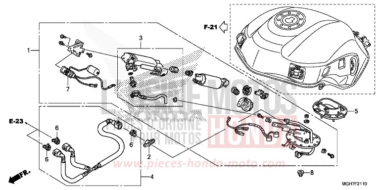 POMPE A CARBURANT de VFR1200X "Crosstourer" DCT PEARL GLARE WHITE (NHB53B) 2015
